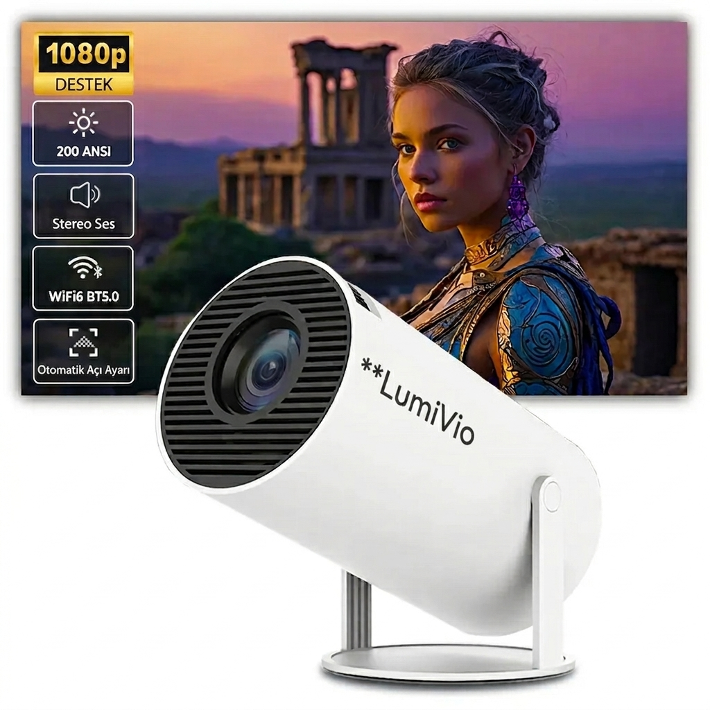 LumiVio 4K Mini Projektör
